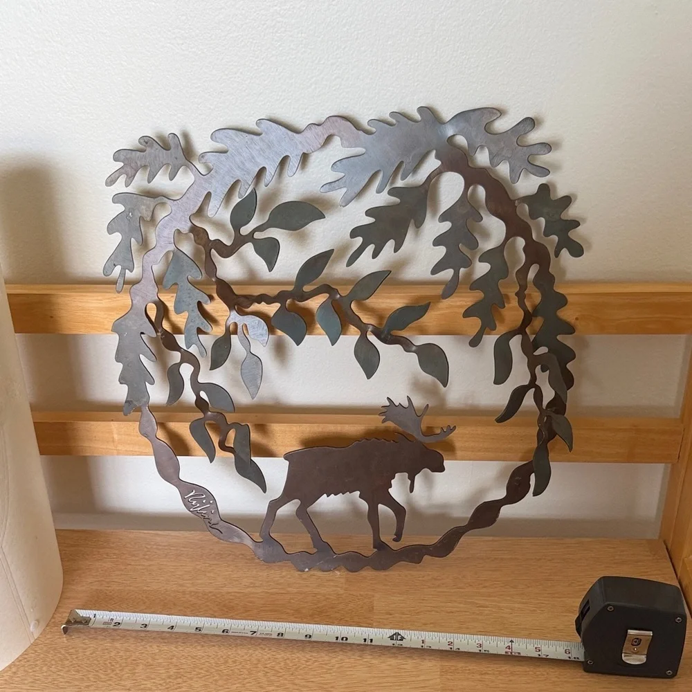 Nature-Inspired Moose Metal Wall Art - Black